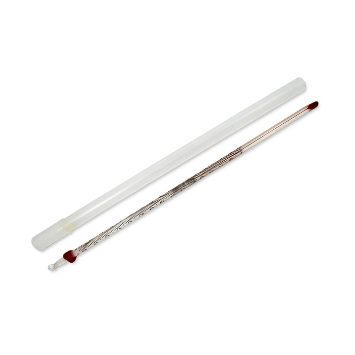 Lab Thermometer, Red Liquid, -20-110C/0-230F, Partial, Pack of 12
