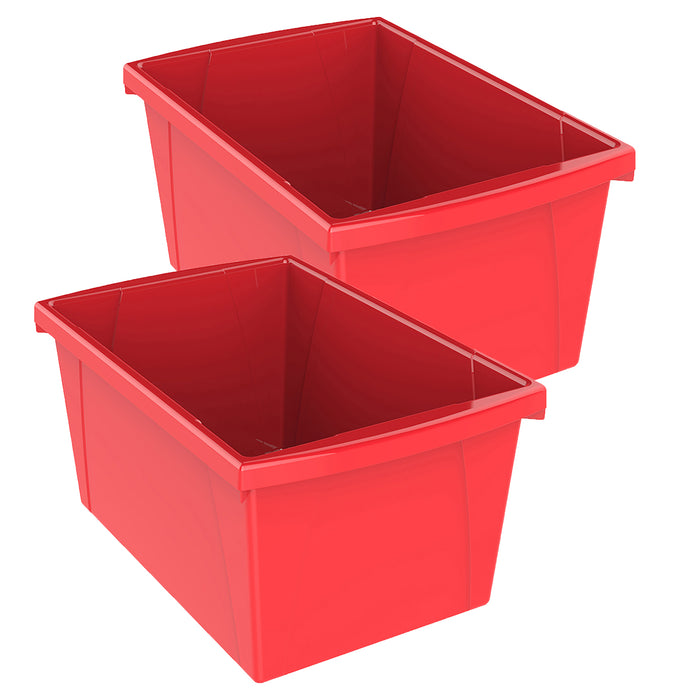 Medium Classroom Storage Bin, Red, Pack of 2