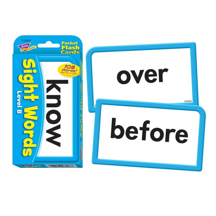 Sight Words – Level B Pocket Flash Cards, 6 Packs