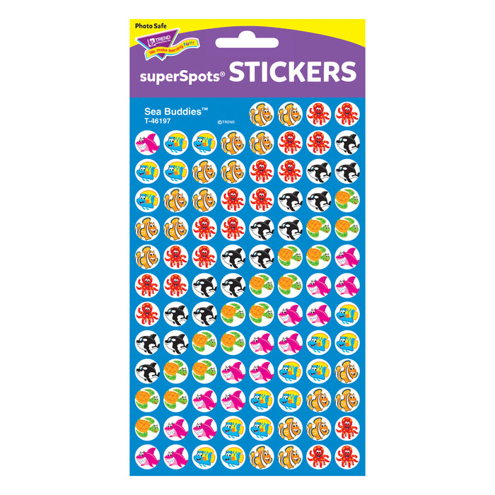 Sea Buddies™ superSpots® Stickers, 800 Per Pack, 6 Packs