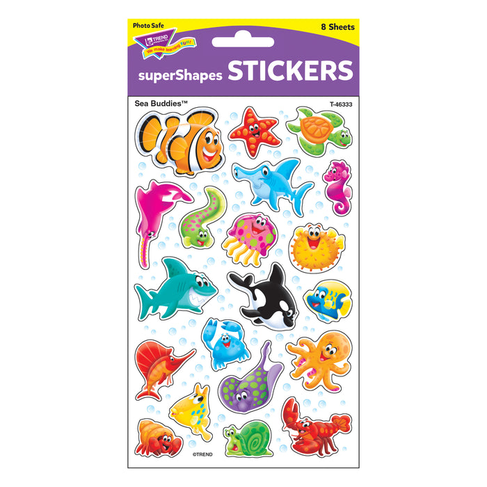 Sea Buddies™ superShapes Stickers-Large, 160 Per Pack, 6 Packs