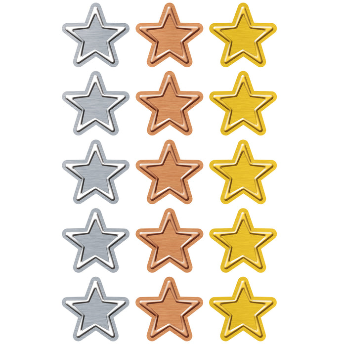 I ♥ Metal Stars superShapes Stickers - Large, 120 Per Pack, 6 Packs