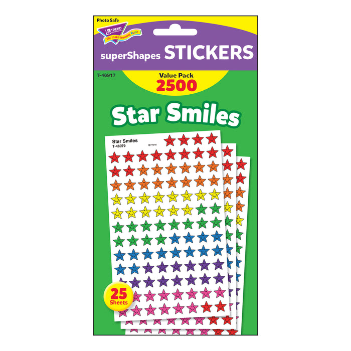 Star Smiles superShapes Stickers Value Pack, 2500 Per Pack, 3 Packs