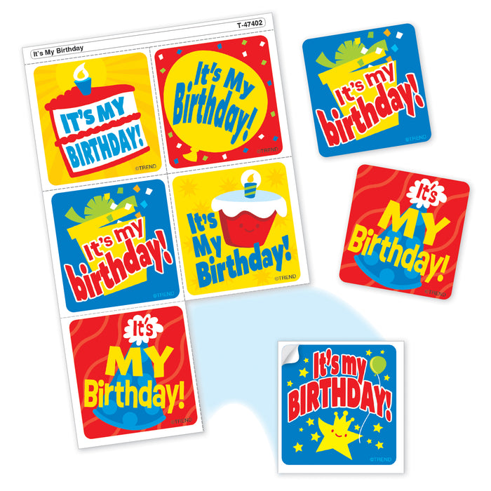 It's My Birthday Tear & Share Stickers®, 30 Per Pack, 6 Packs