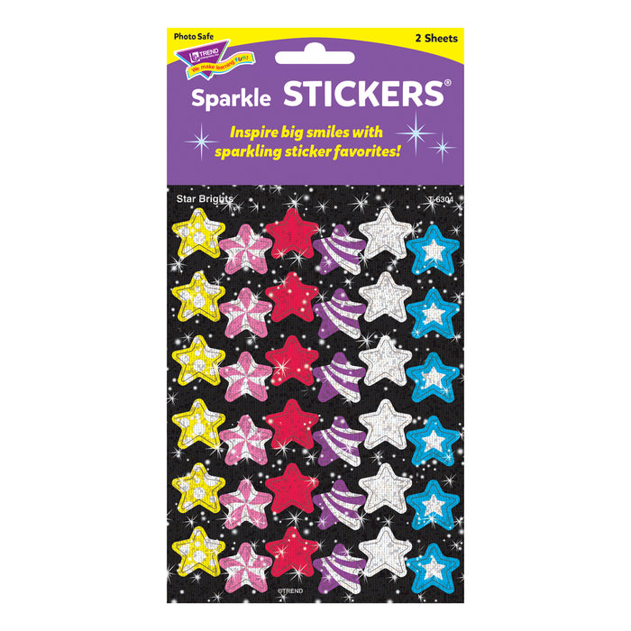 Star Brights Sparkle Stickers®, 72 Per Pack, 12 Packs