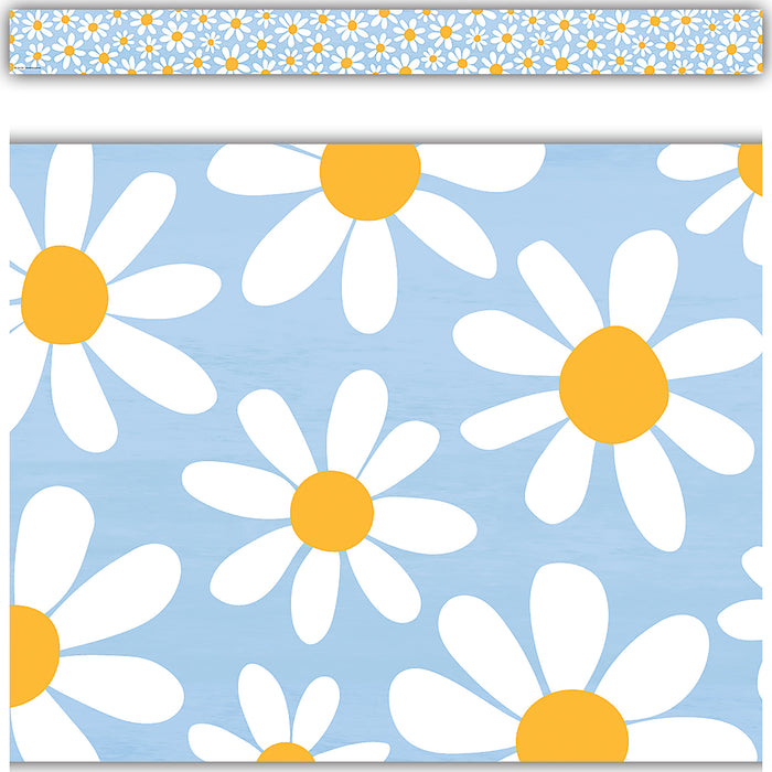 Daisies Straight Border Trim, 35 Feet Per Pack, 6 Packs