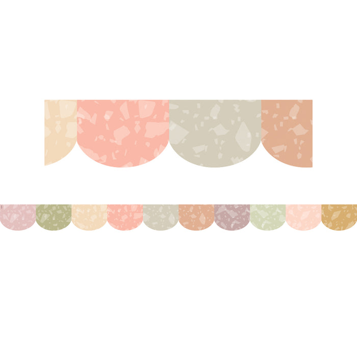 Terrazzo Tones Scalloped Die-Cut Border Trim, 35 Feet Per Pack, 6 Packs