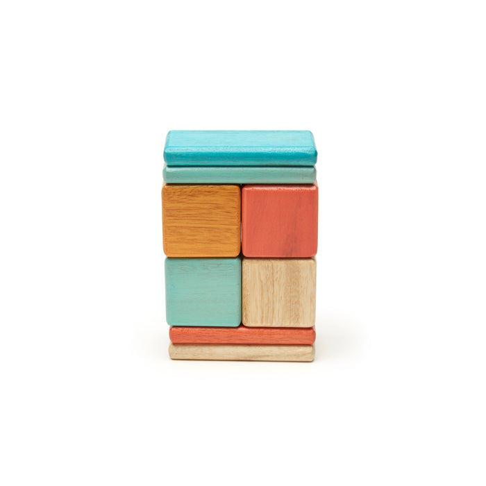 Magnetic Wooden Blocks, 8-Piece Pocket Pouch, Sunset