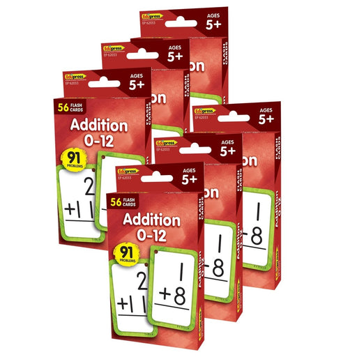 Addition 0-12 Flash Cards, 6 Packs - Kidsplace.store