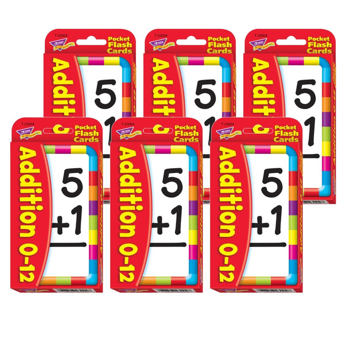 Addition 0-12 Pocket Flash Cards, 6 Packs - Kidsplace.store