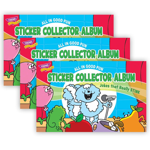 All in Good Pun Sticker Collector Album, 16 Pages, 8.5" x 5.5", Pack of 3 - Kidsplace.store