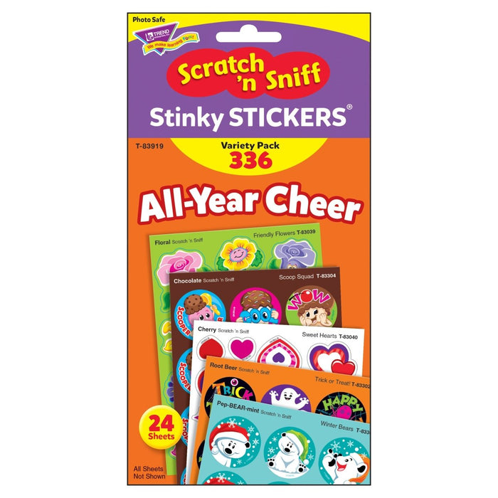 All Year Cheer Stinky Stickers® Variety Pack, 336 Count Per Pack, 2 Packs - Kidsplace.store