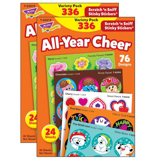 All Year Cheer Stinky Stickers® Variety Pack, 336 Count Per Pack, 2 Packs - Kidsplace.store