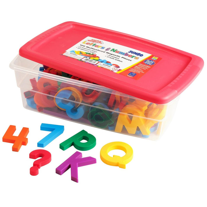 AlphaMagnets® & MathMagnets®, Jumbo, Multi-Colored, 100 Pieces - Kidsplace.store