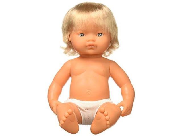 Anatomically Correct 15" Baby Doll, Caucasian Blonde Girl with Vitiligo - Kidsplace.store