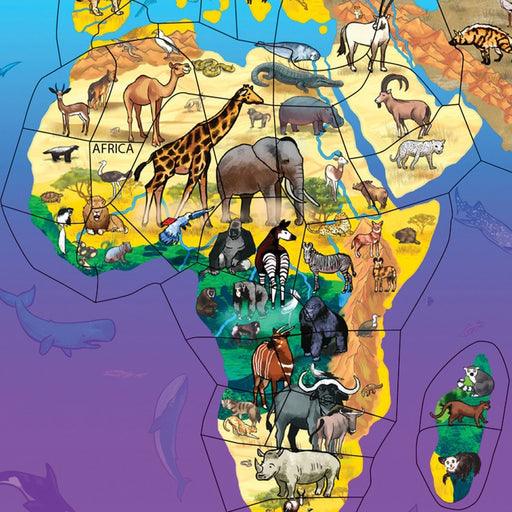 Animal Magnetism® Magnetic Wildlife Map Puzzle: Eurasia & Africa - Kidsplace.store