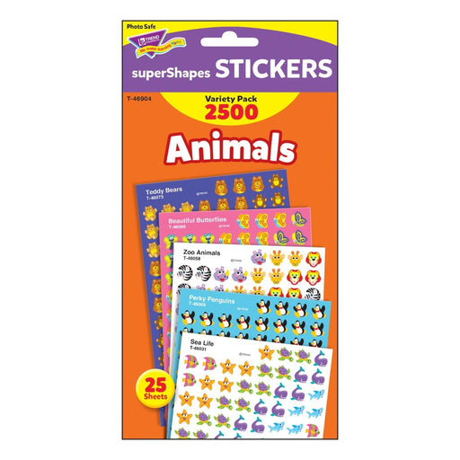 Animals superShapes Stickers Variety Pack, 2500 Per Pack, 3 Packs - Kidsplace.store