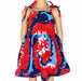 AnnLoren Big Little Girls 4th of July Tie Dye Summer Swing Dress - Kidsplace.store
