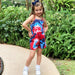 AnnLoren Big Little Girls Pastel Tie Dye Shorts Jumpsuit Summer One Piece Outfit - Kidsplace.store