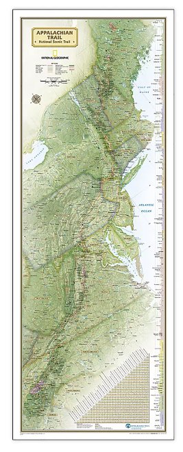 Appalachian Trail Map, Laminated, 18" x 48" - Kidsplace.store