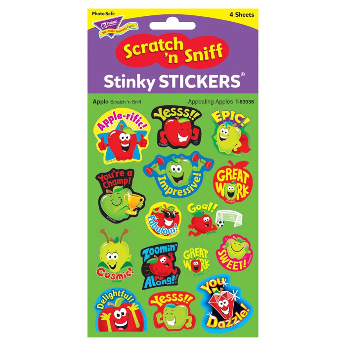 Appealing Apples/Apple Mixed Shapes Stinky Stickers®, 60 Per Pack, 6 Packs - Kidsplace.store