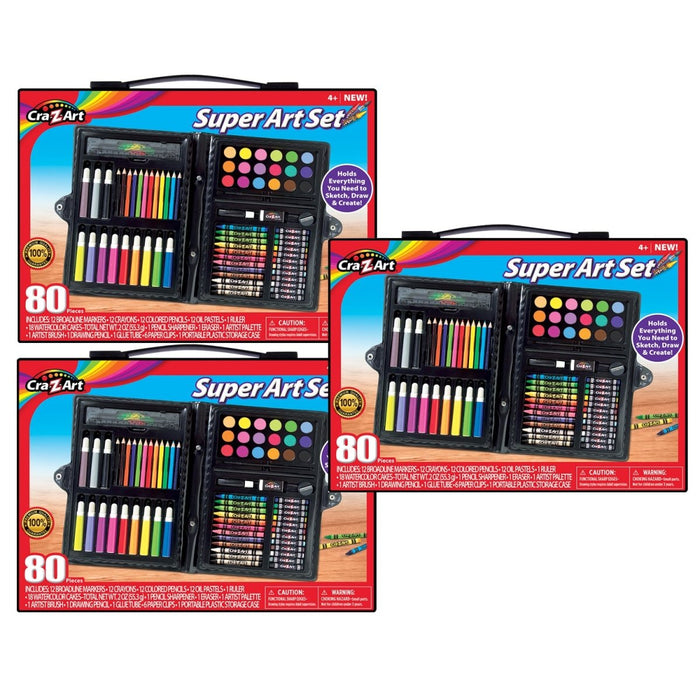 Art Set, 80 Pieces Per Set, 3 Sets - Kidsplace.store