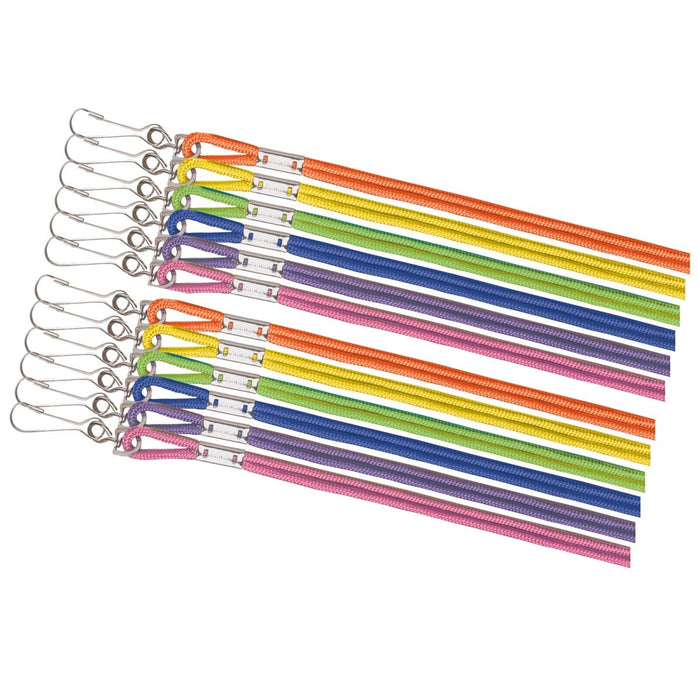 Assorted Neon Nylon Lanyards, 12 Per Pack, 3 Packs - Kidsplace.store