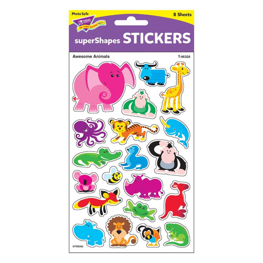 Awesome Animals superShapes Stickers-Large, 160 Per Pack, 6 Packs - Kidsplace.store