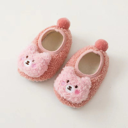 Baby 3D Cartoon Bear Patched Pattern Non-Slip Warm Shoes - Kidsplace.store