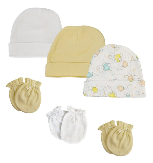 Baby Boy, Baby Girl, Unisex Infant Caps And Mittens (pack Of 6) Nc_0278 - Kidsplace.store