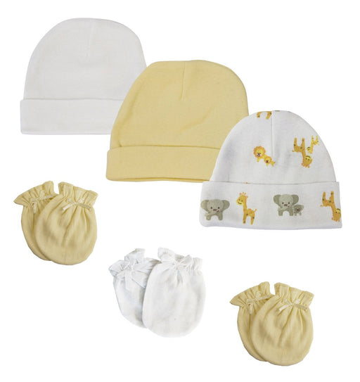 Baby Boy, Baby Girl, Unisex Infant Caps And Mittens (pack Of 6) Nc_0389 - Kidsplace.store
