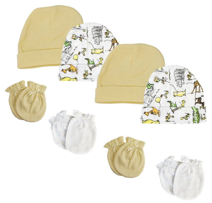 Baby Boy, Baby Girl, Unisex Infant Caps And Mittens (pack Of 8) Nc_0307 - Kidsplace.store
