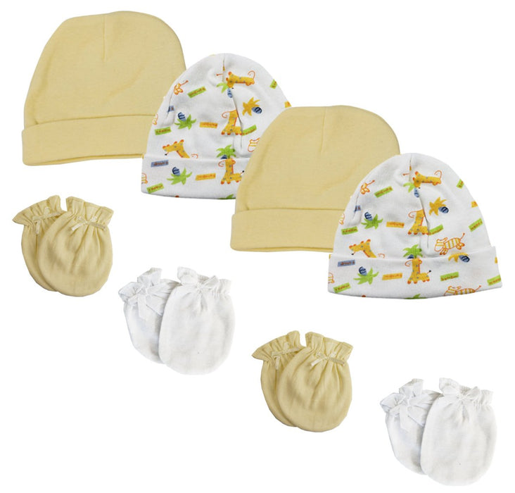 Baby Boy, Baby Girl, Unisex Infant Caps And Mittens (pack Of 8) Nc_0334 - Kidsplace.store
