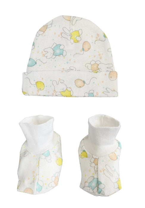 Baby Boy, Baby Girl, Unisex Infant Caps, Booties - 2 Pc Set Nc_0248 - Kidsplace.store
