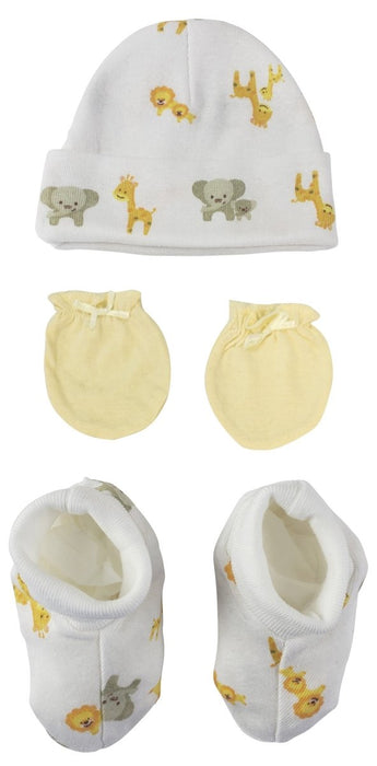 Baby Boy, Baby Girl, Unisex Infant Caps, Booties, Mittens - 3 Pc Set Nc_0251 - Kidsplace.store