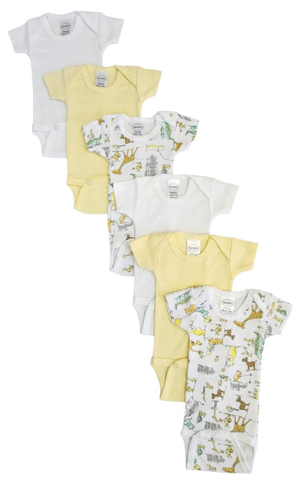 Baby Boy, Baby Girl, Unisex Short Sleeve Onezies Variety (pack Of 6) Nc_0228 - Kidsplace.store