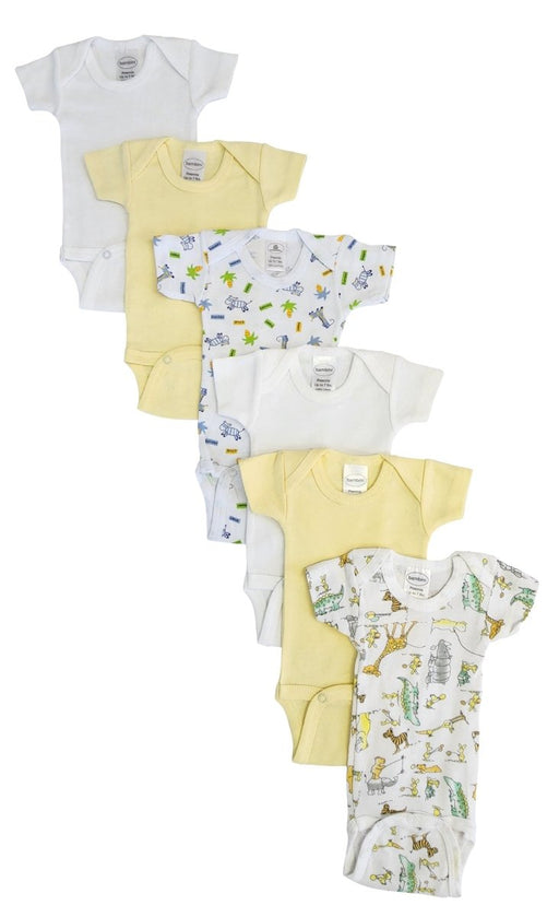 Baby Boy, Baby Girl, Unisex Short Sleeve Onezies Variety (pack Of 6) Nc_0231 - Kidsplace.store