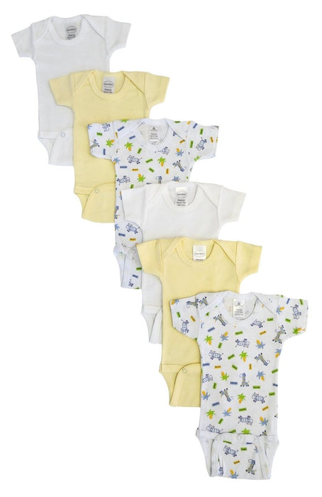Baby Boy, Baby Girl, Unisex Short Sleeve Onezies Variety (pack Of 6) Nc_0232 - Kidsplace.store