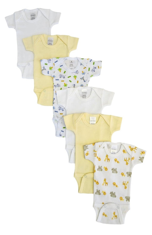 Baby Boy, Baby Girl, Unisex Short Sleeve Onezies Variety (pack Of 6) Nc_0233 - Kidsplace.store