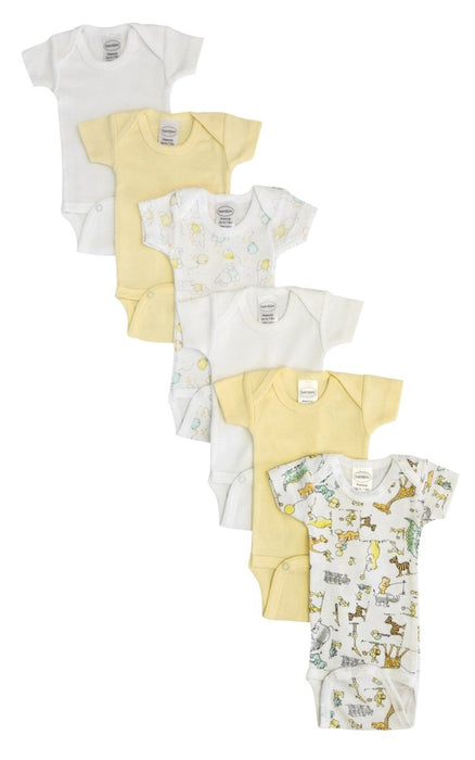 Baby Boy, Baby Girl, Unisex Short Sleeve Onezies Variety (pack Of 6) Nc_0240 - Kidsplace.store
