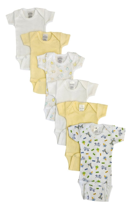 Baby Boy, Baby Girl, Unisex Short Sleeve Onezies Variety (pack Of 6) Nc_0241 - Kidsplace.store