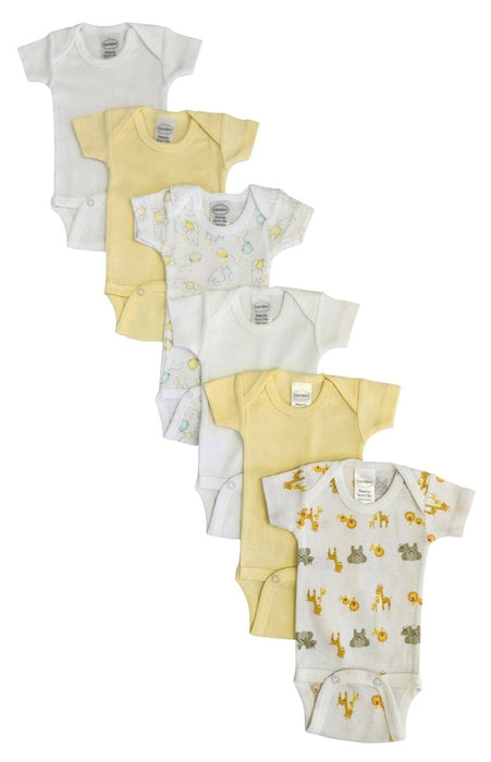 Baby Boy, Baby Girl, Unisex Short Sleeve Onezies Variety (pack Of 6) Nc_0242 - Kidsplace.store
