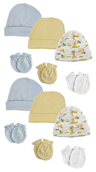 Baby Boy Infant Caps And Mittens (pack Of 12) Nc_0317 - Kidsplace.store