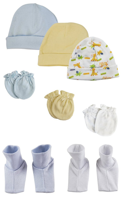 Baby Boy Infant Caps, Booties And Mittens (pack Of 8) Nc_0316 - Kidsplace.store