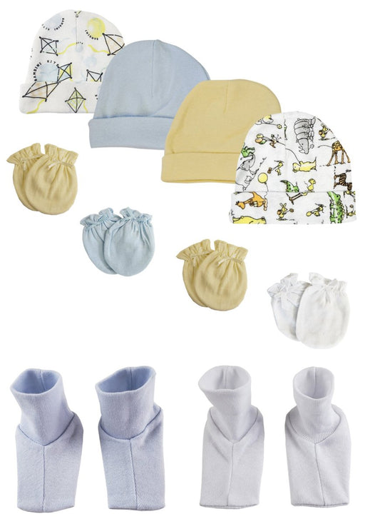 Baby Boys Caps, Booties And Mittens (pack Of 10) Nc_0340 - Kidsplace.store