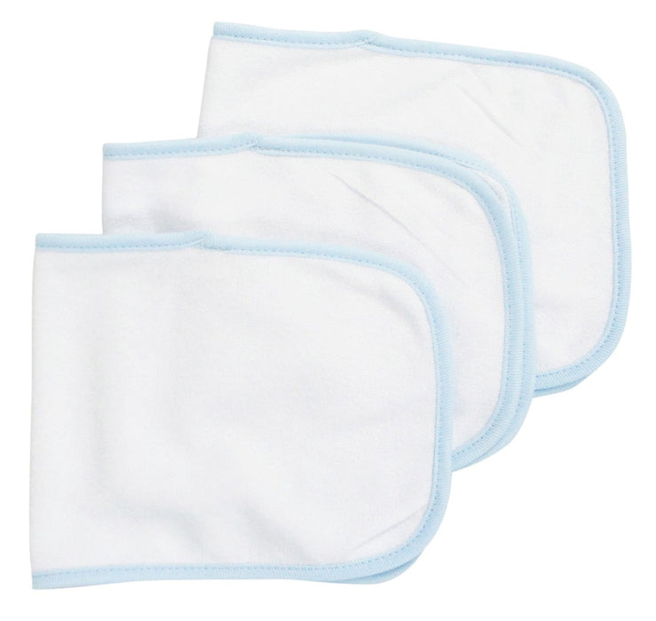 Baby Burpcloth With Blue Trim (pack Of 3) 1025-b-3 - Kidsplace.store