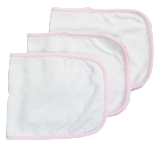 Baby Burpcloth With Pink Trim (pack Of 3) 1025-p-3 - Kidsplace.store