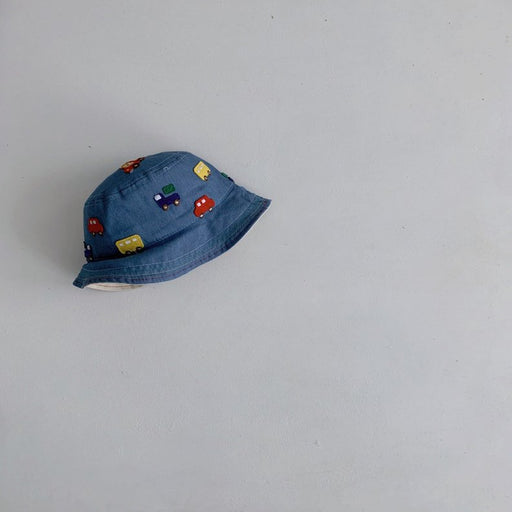 Baby Cartoon Embroidered Pattern Solid Color Sunshade Bucket Hats - Kidsplace.store