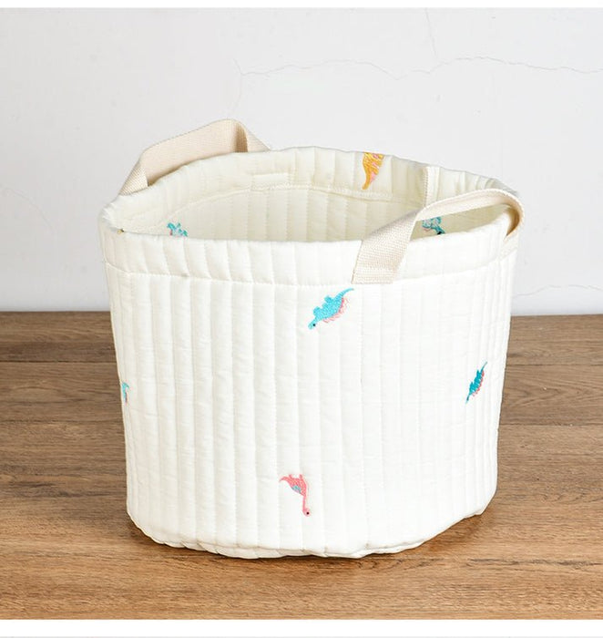 Baby Embroidered Pattern Baby Bottle Storage Basket - Kidsplace.store