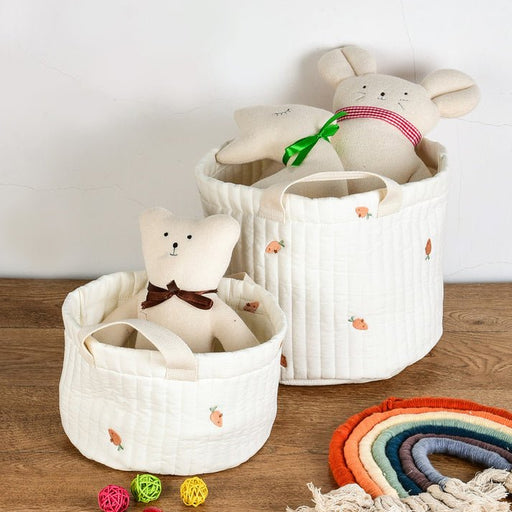 Baby Embroidered Pattern Baby Bottle Storage Basket - Kidsplace.store